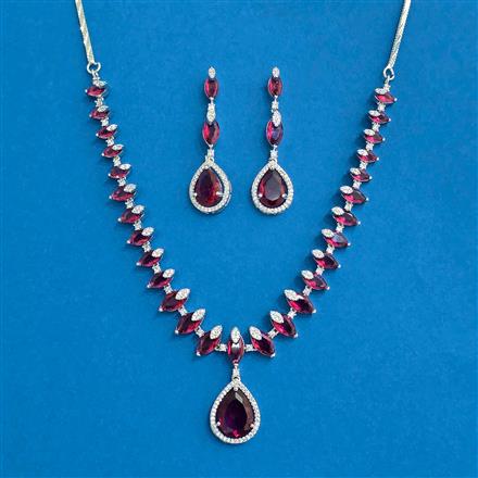 Cz Classic Necklace With Rhodium Plating