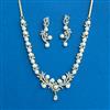 Cubic Zirconia Classic Necklace Set With Rhodium 2 Tone Plating