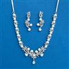 Cubic Zirconia Classic Necklace Set With Rhodium 2 Tone Plating