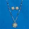 Cz Moti Pendant Set With 2 Tone Plating