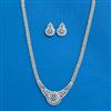 Cz Classic Pendant Set With 2 Tone Rhodium Plating