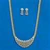 Cz Classic Pendant Set With 2 Tone Rhodium Plating