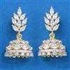 Cz Jhumki With 2 Tone Rhodium Plating