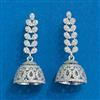 Cz Jhumki With 2 Tone Rhodium Plating