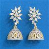 Cz Jhumki With 2 Tone Rhodium Plating