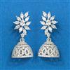 Cz Jhumki With 2 Tone Rhodium Plating