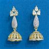 Cz Jhumki With 2 Tone Rhodium Plating