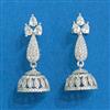 Cz Jhumki With 2 Tone Rhodium Plating