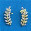 Cz Delicate Earring With 2 Tone Rhodium Plating
