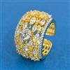 Cz Adjustable Ring With 2 Tone Rhodium Plating