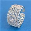 Cz Adjustable Ring With 2 Tone Rhodium Plating