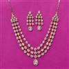 Cubic Zirconia Classic Necklace Set With 2 Tone Plating