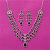 Cubic Zirconia Classic Necklace Set With Rhodium Plating