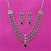 Cubic Zirconia Classic Necklace Set With Rhodium Plating