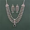 American Diamond 3 Line Necklace With Rhodium Plating