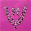 Cubic Zirconia Classic Necklace Set With Rhodium Plating
