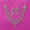 Cubic Zirconia Classic Necklace Set With Rhodium Plating