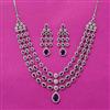 Cubic Zirconia Classic Necklace Set With Rhodium Plating