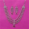 Cubic Zirconia Classic Necklace Set With Rhodium Plating