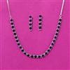 Cubic Zirconia Delicate Necklace Set With Rhodium Plating