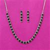 Cubic Zirconia Delicate Necklace Set With Rhodium Plating