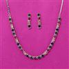 Cubic Zirconia Delicate Necklace Set With Rhodium Plating