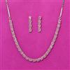 Cubic Zirconia Delicate Necklace Set With Rhodium Plating