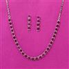 Cubic Zirconia Delicate Necklace Set With Rhodium Plating