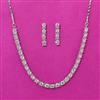 Cubic Zirconia Delicate Necklace Set With Rhodium Plating