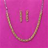 Cubic Zirconia Delicate Necklace Set With Rhodium Plating