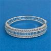 Cubic Zirconia Openable Kada With Rhodium 2 Tone Plating