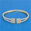 Cubic Zirconia Delicate Kada With Rhodium 2 Tone Plating
