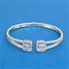 Cubic Zirconia Delicate Kada With Rhodium 2 Tone Plating
