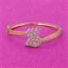 Cubic Zirconia Classic Kada With Rhodium 2 Tone Plating