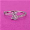 Cubic Zirconia Classic Kada With Rhodium 2 Tone Plating