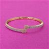 Cubic Zirconia Delicate Kada With Rhodium 2 Tone Plating