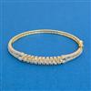 Cubic Zirconia Openable Kada With Rhodium 2 Tone Plating