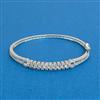 Cubic Zirconia Openable Kada With Rhodium 2 Tone Plating