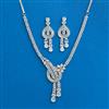 Cubic Zirconia Classic Necklace Set With Rhodium 2 Tone Plating