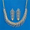 Cubic Zirconia Classic Necklace Set With Rhodium 2 Tone Plating