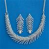 Cubic Zirconia Classic Necklace Set With Rhodium 2 Tone Plating