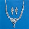 Cubic Zirconia Classic Necklace Set With Rhodium 2 Tone Plating