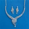 Cubic Zirconia Classic Necklace Set With Rhodium 2 Tone Plating