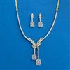 Cubic Zirconia Classic Necklace Set With Rhodium 2 Tone Plating