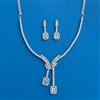 Cubic Zirconia Classic Necklace Set With Rhodium 2 Tone Plating