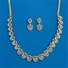 Cubic Zirconia Classic Necklace Set With Rhodium 2 Tone Plating