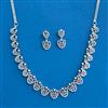 Cubic Zirconia Classic Necklace Set With Rhodium 2 Tone Plating