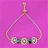 Cubic Zirconia Adjustable Bracelet With 2 Tone Plating