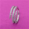 Cubic Zirconia Adjustable Ring With Rhodium 2 Tone Plating
