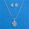 Cubic Zirconia Classic Pendant Set With 2 Tone Plating